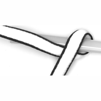 cord wrapped once around a straw.